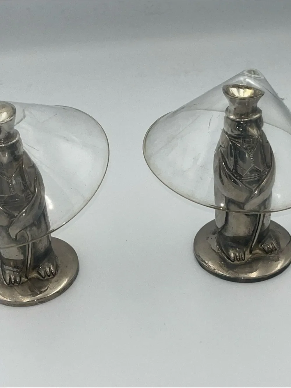 Vintage Mid-Century Towle Penguin Silver Plated Martini Glass Set of Two